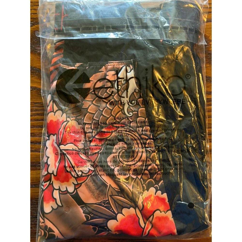 Ethika Mens Moto Sock‎ Shogun Black Tiger Dragon Knee High Performance Socks M